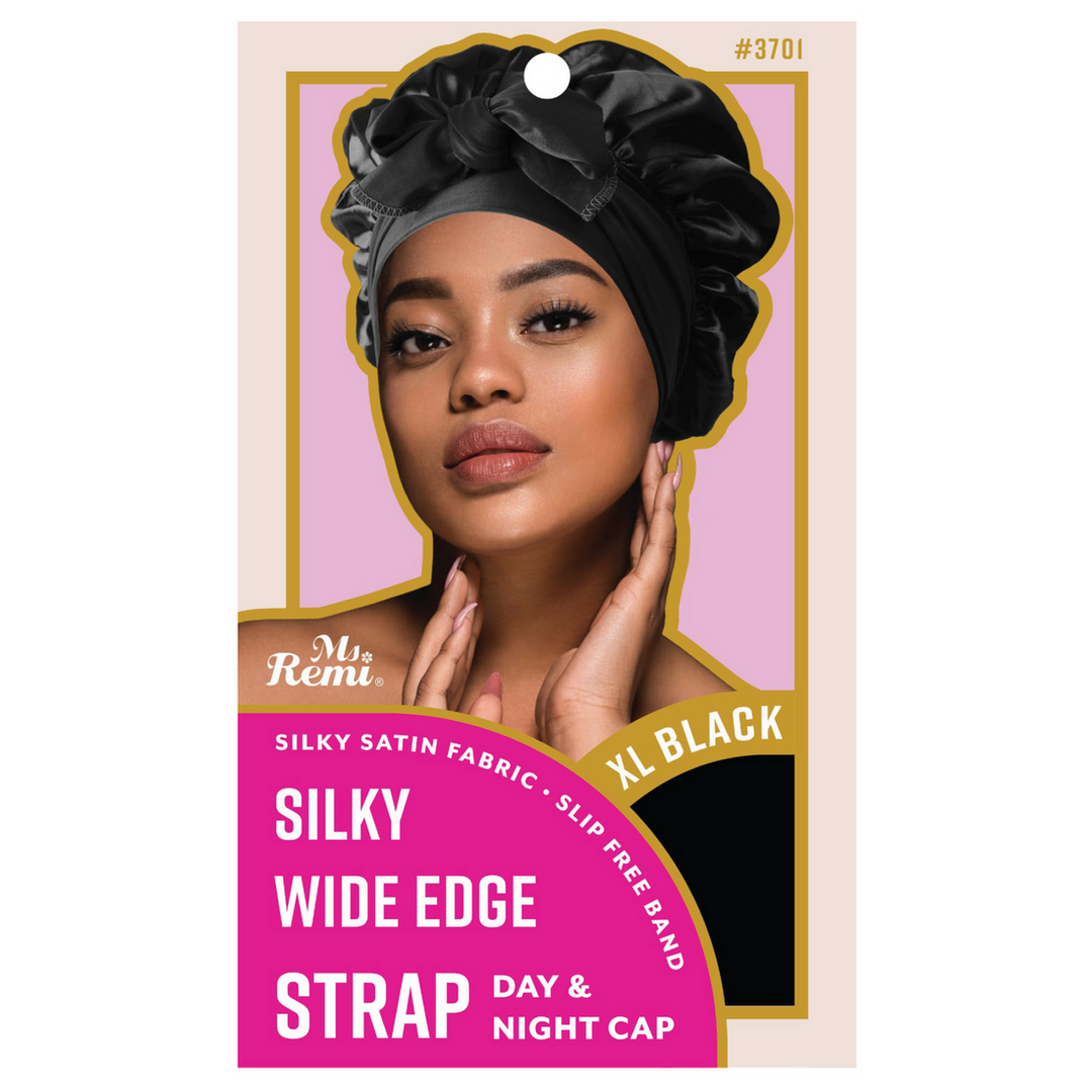 Ms. Remi Silky Wide Edge Strap Day &amp; Night Cap XL Black