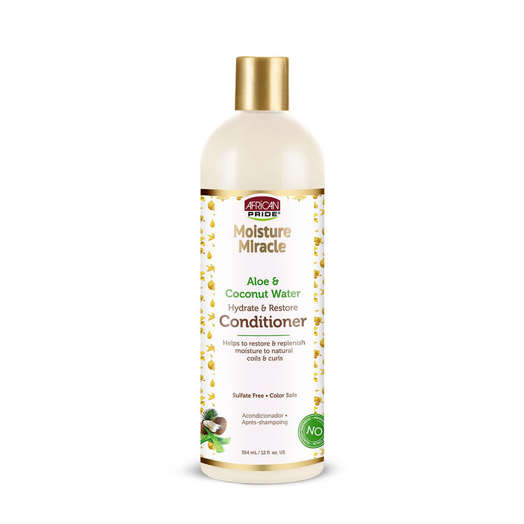 African Pride Moisture Miracle Aloe &amp; Coconut Water Moisturize &amp; Restore Conditioner 12oz
