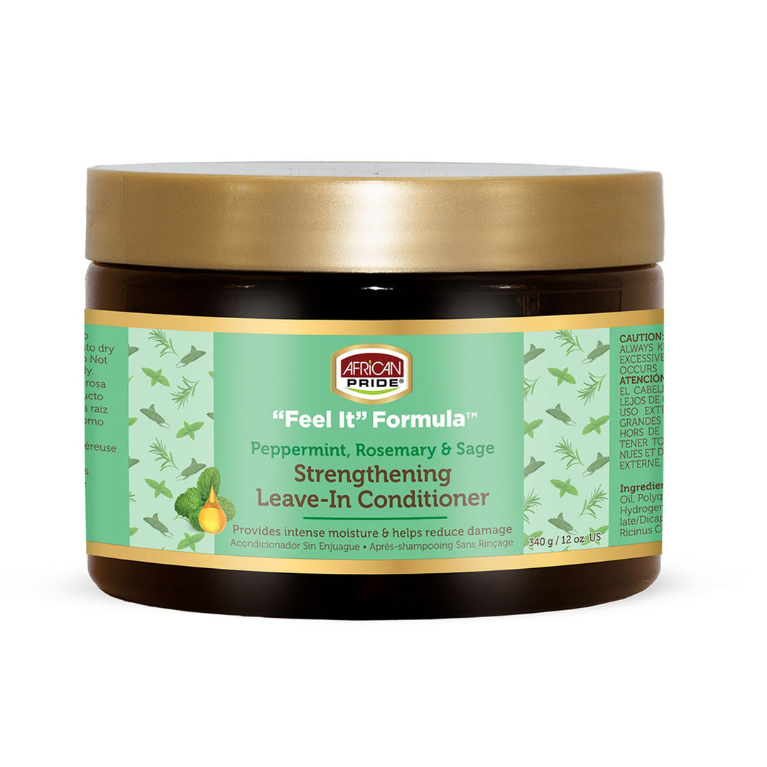 African Pride Feel It Formula Peppermint Rosemary &amp; Sage Strengthening Leave-In Cream 12oz