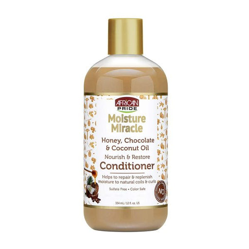 African Pride Moisture Miracle Honey, Chocolate & Coconut Oil Conditioner 12 Oz