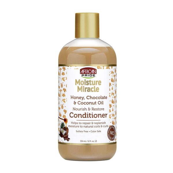African Pride Moisture Miracle Honey, Chocolate & Coconut Oil Conditioner 12 Oz