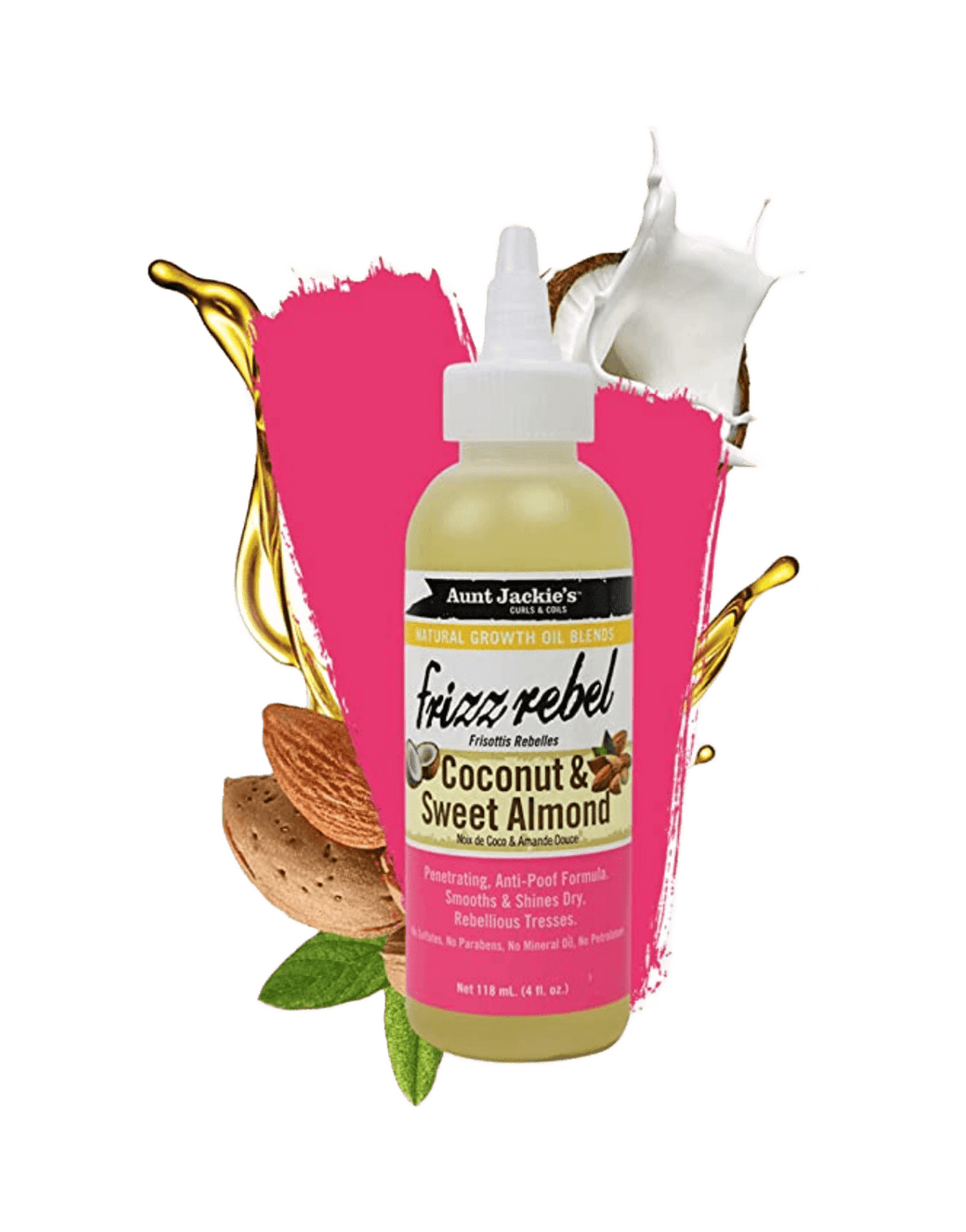 Aunt Jackie's Frizz Rebel Coconut & Sweet Almond Natural Growth Oil 4oz