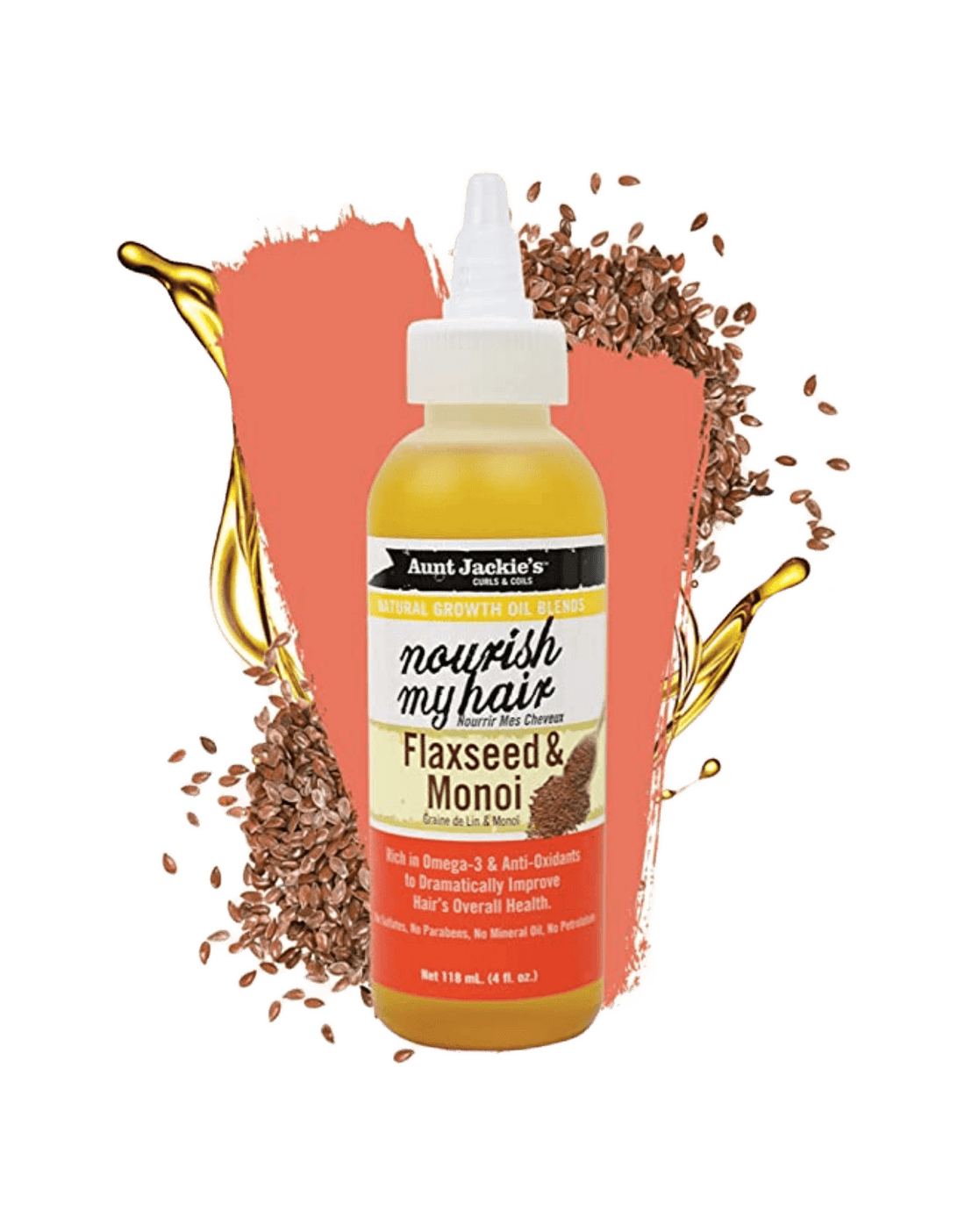 Aunt Jackie's Nourish My Hair Flaxseed & Monoi Natural Growth Oil 4oz
