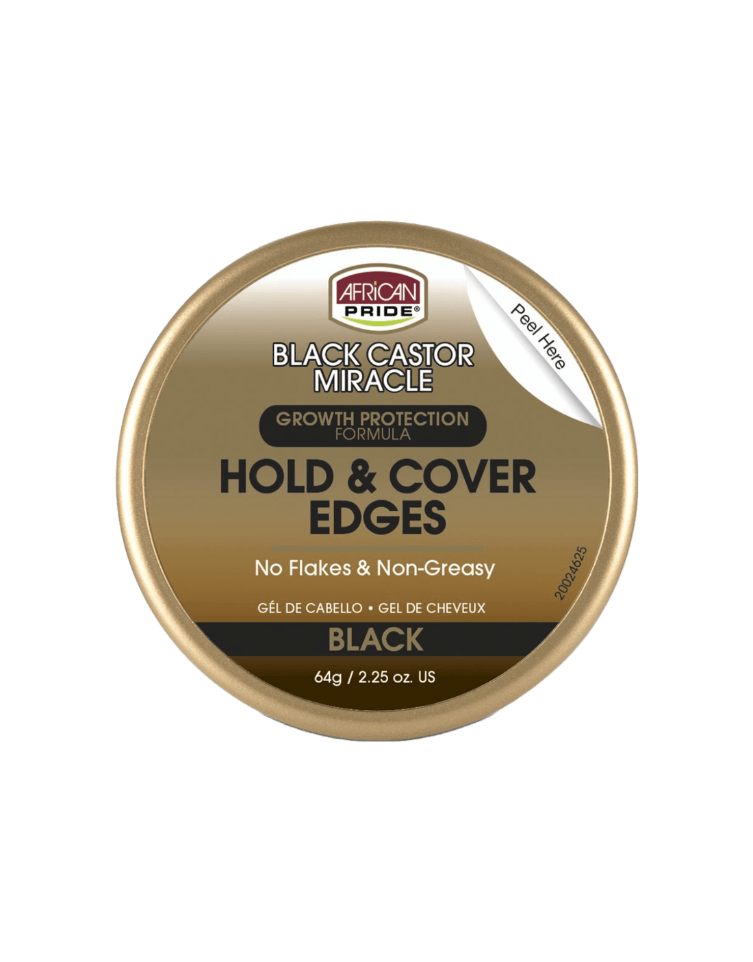 African Pride Black Castor Miracle Hold & Cover Edges Gel 2.25oz