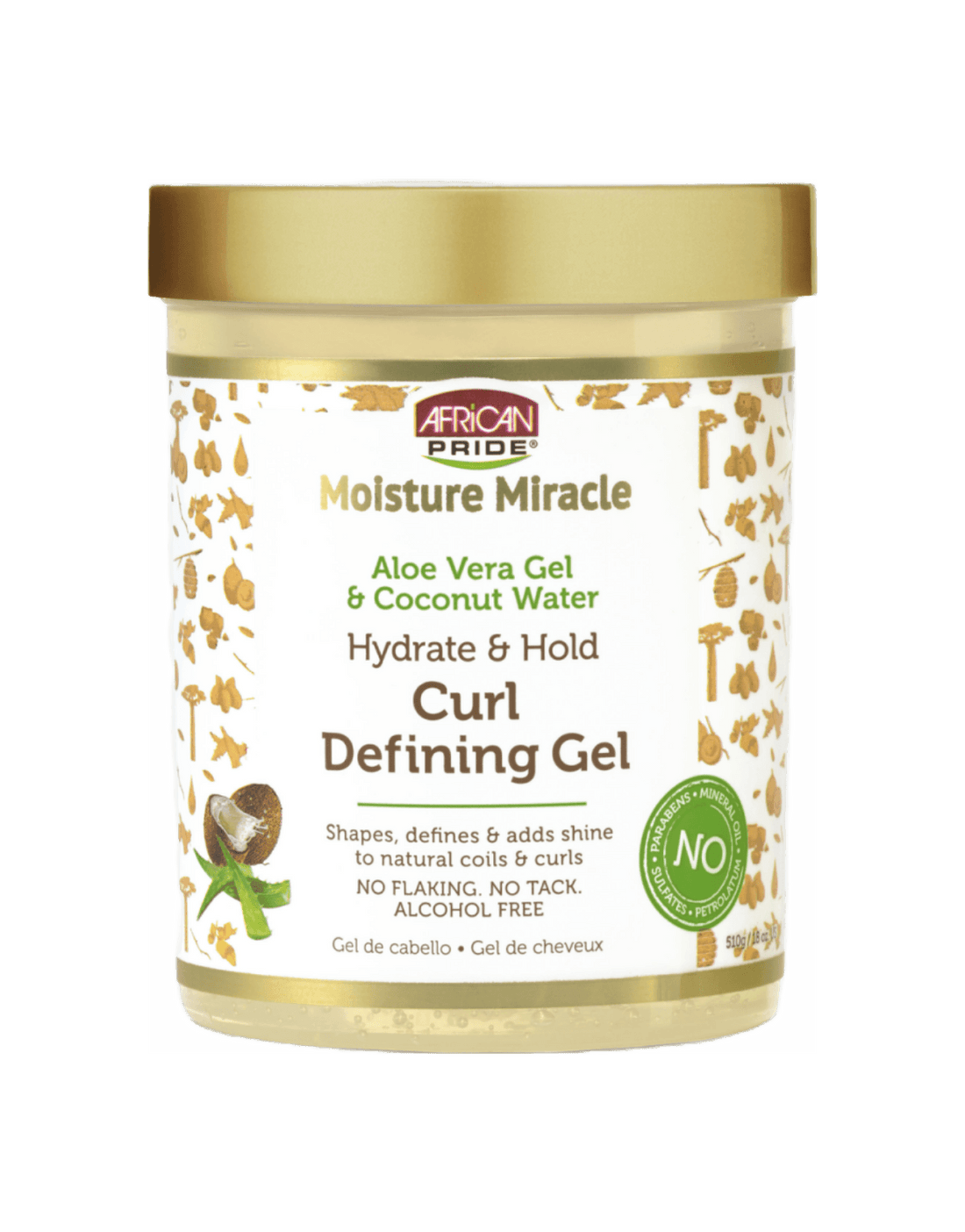 African Pride Moisture Miracle Aloe & Coconut Water Hydrate & Hold Curl Defining Gel 18oz