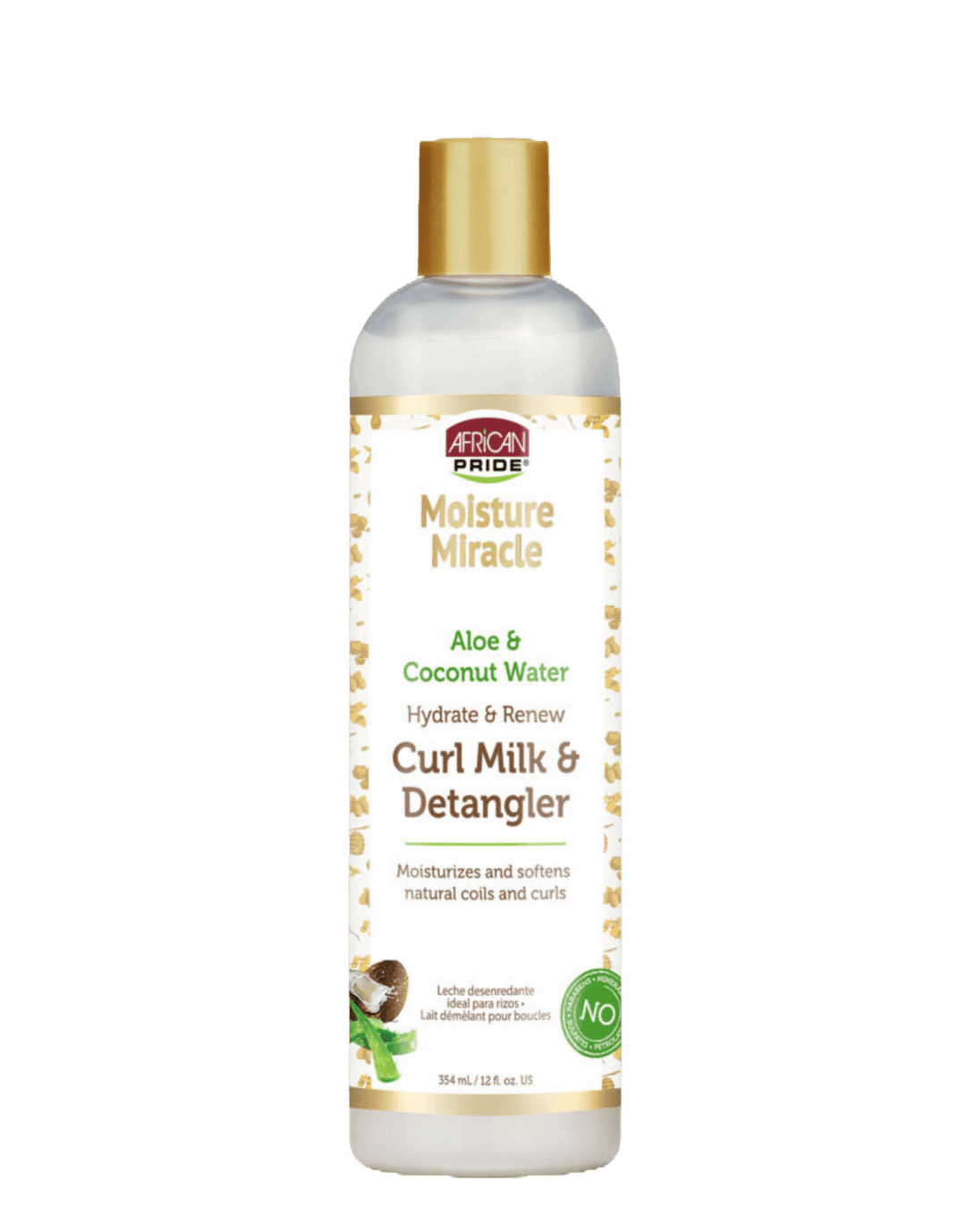 African Pride Moisture Miracle Hydrate & Renew Curl Milk & Hair Detangler 12oz