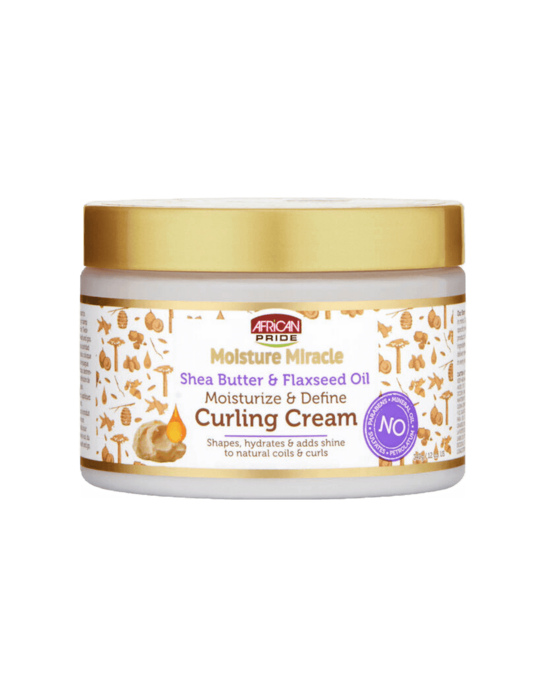 African Pride Moisture Miracle Shea Butter &amp; Flaxseed Oil Moisturize &amp; Define Curling Cream 12oz