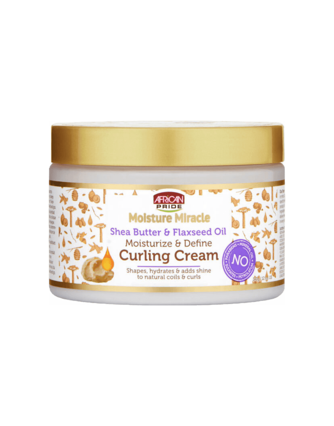African Pride Moisture Miracle Shea Butter & Flaxseed Oil Moisturize & Define Curling Cream 12oz