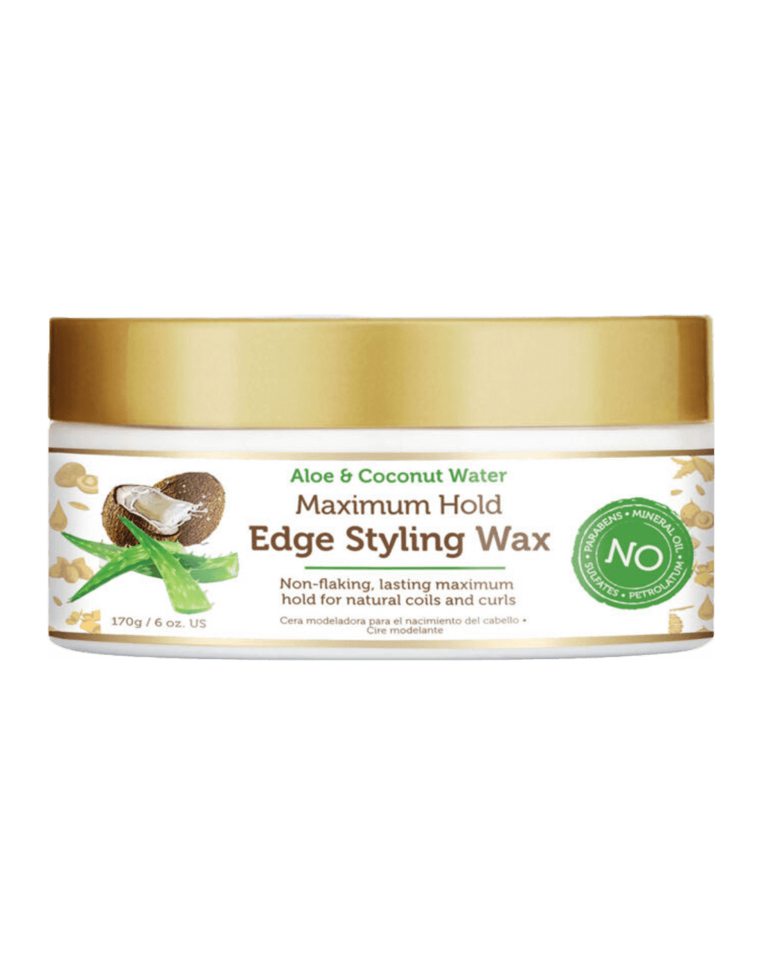 African Pride Moisture Miracle Aloe & Coconut Water Maximum Hold Edge Styling Wax 6oz