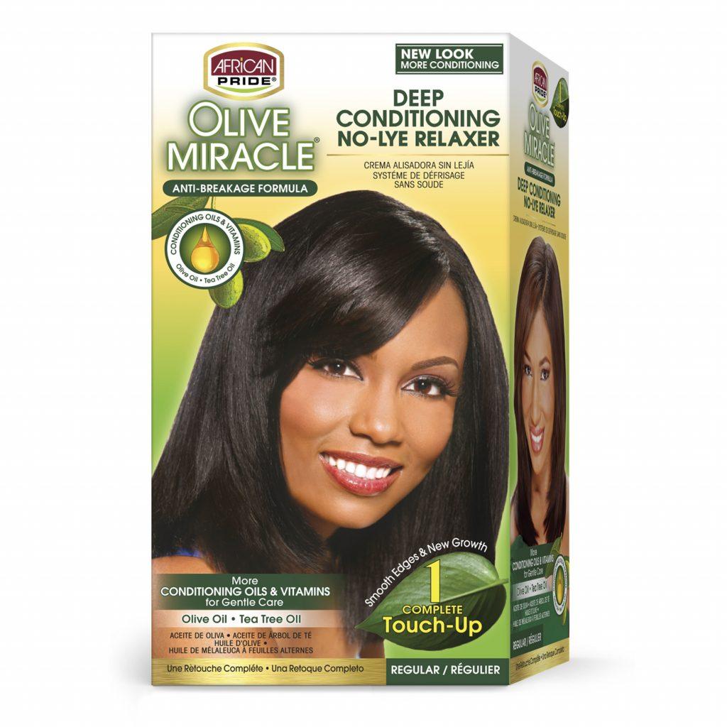 African Pride Olive Miracle Deep Conditioning No-Lye Relaxer Regular 1 Touch-Up Application