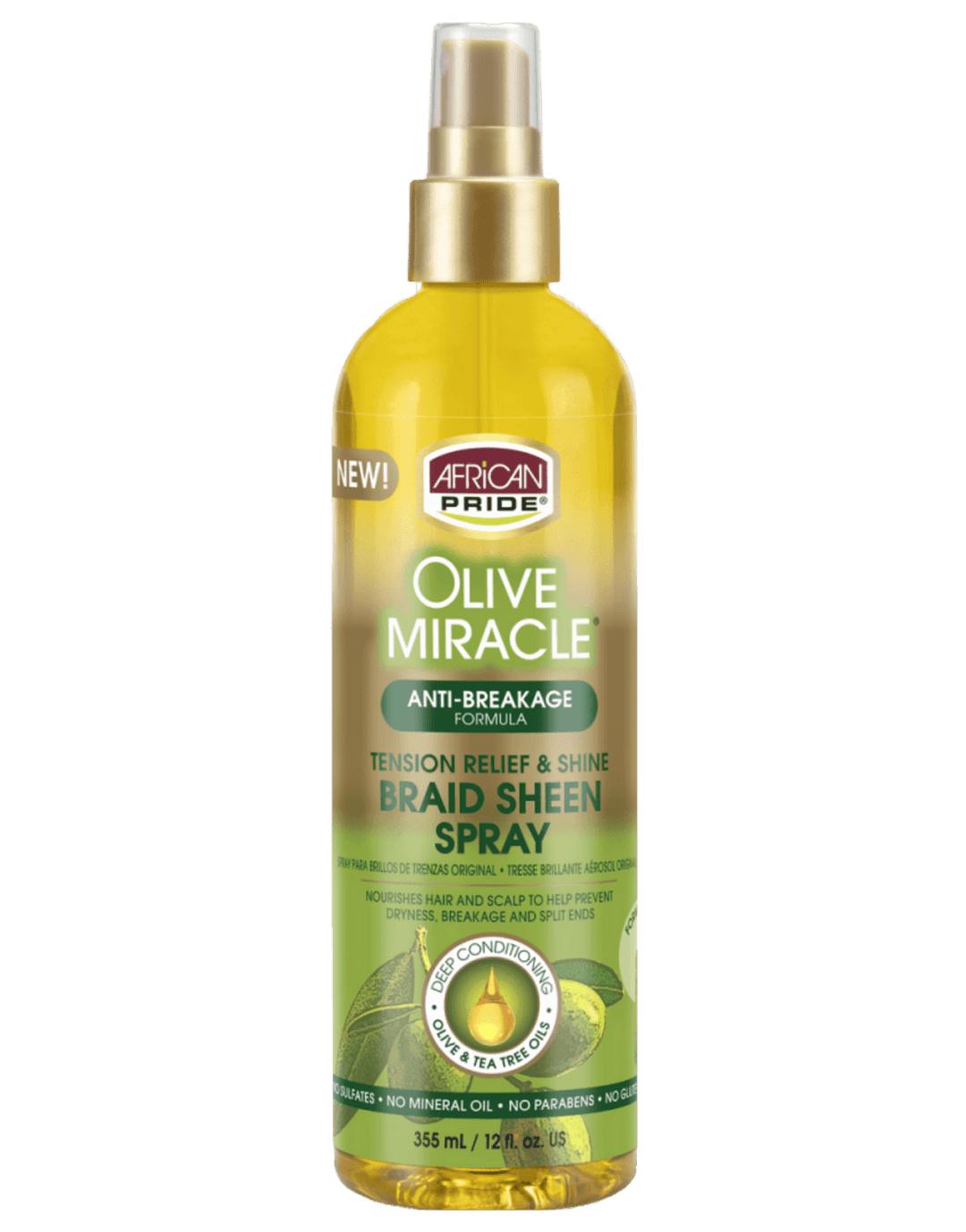 African Pride Olive Miracle Braid Sheen Spray 12oz