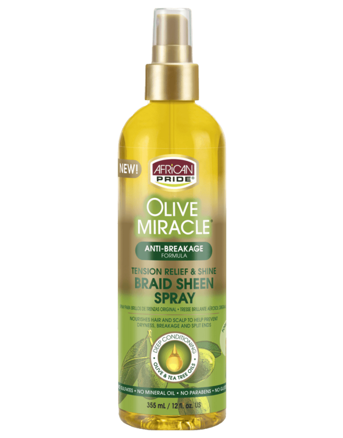 African Pride Olive Miracle Braid Sheen Spray 12oz