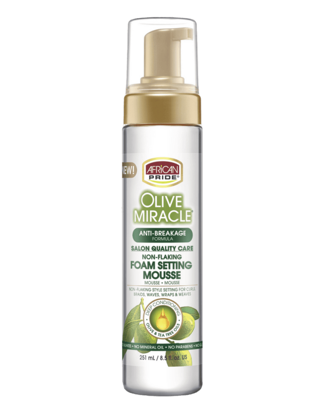 African Pride Olive Miracle Anti-Breakage Foam Setting Mousse 8oz