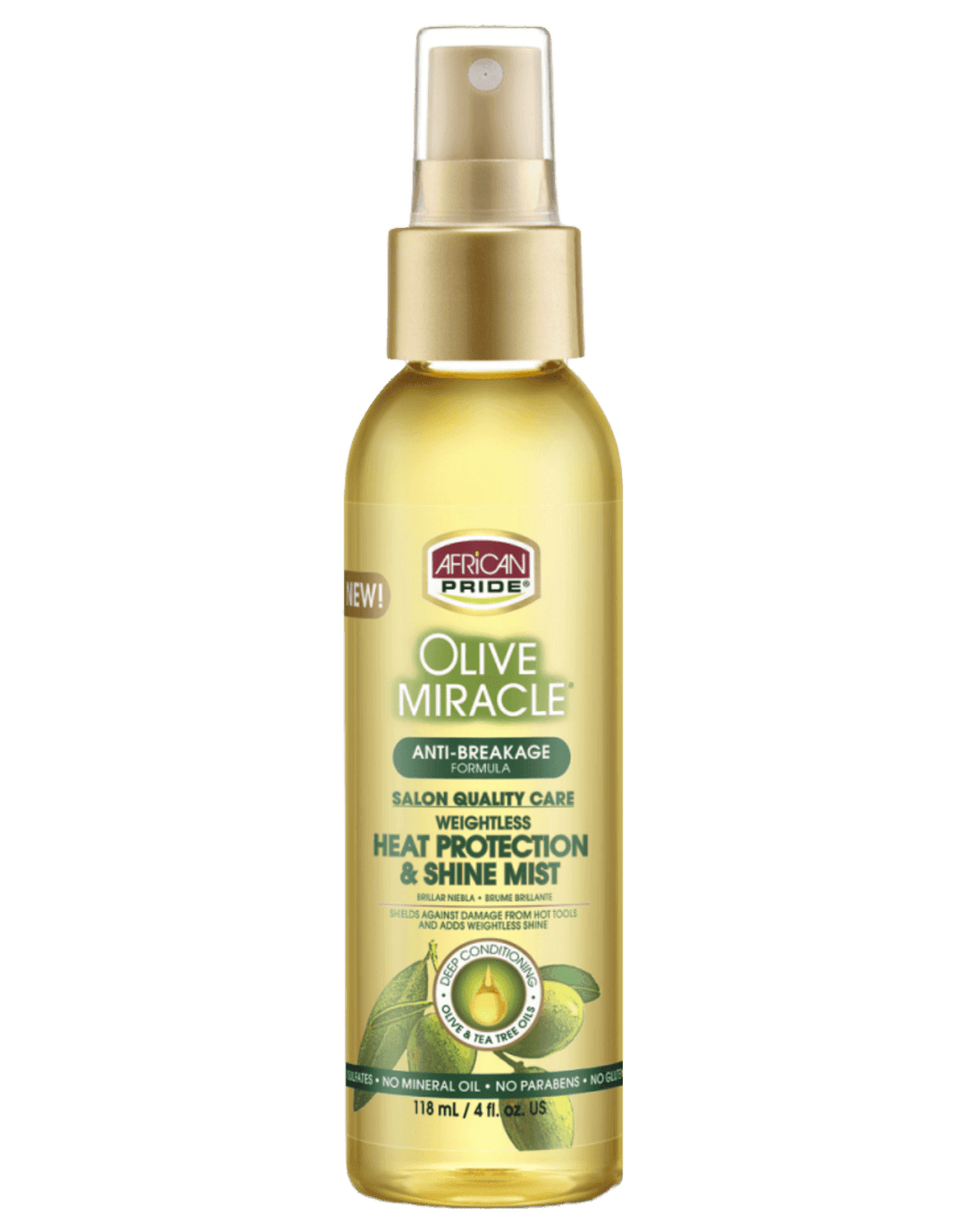 African Pride Olive Miracle Weightless Heat Protection & Shine Mist 4oz