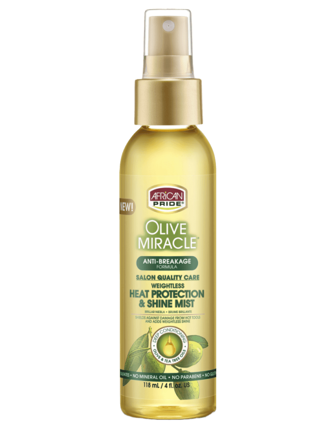 African Pride Olive Miracle Weightless Heat Protection & Shine Mist 4oz