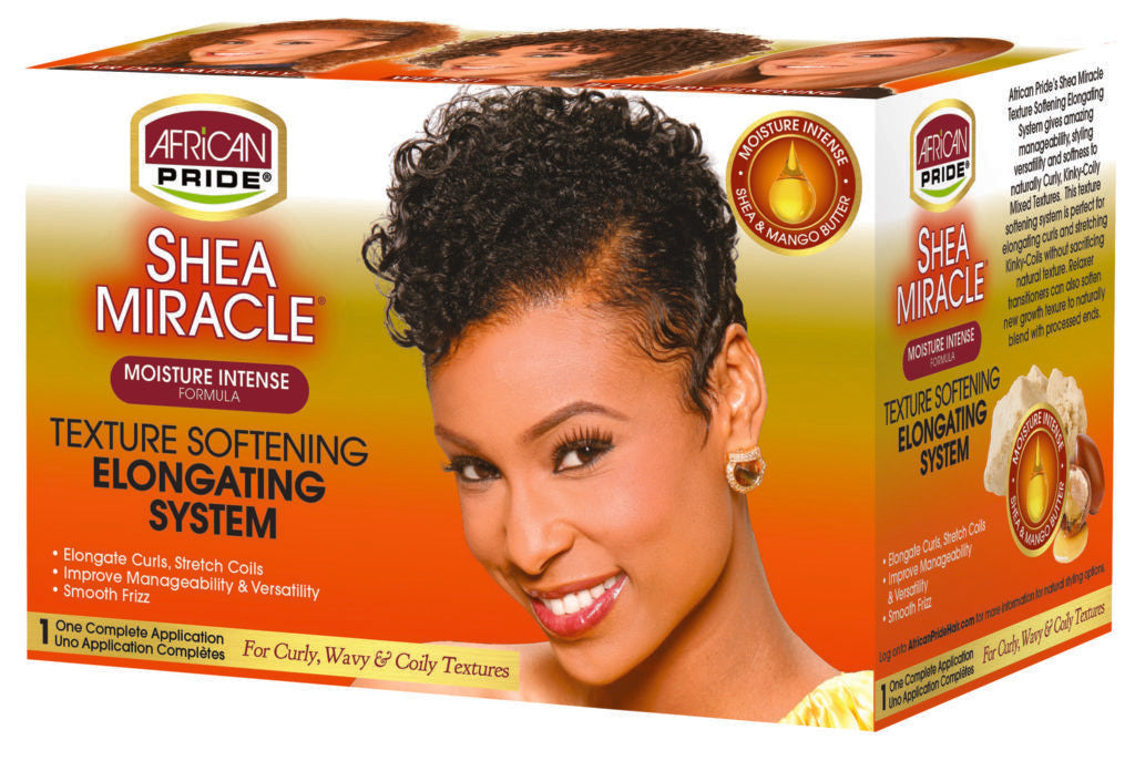 African Pride Shea Butter Miracle Texture Softening Elongating System Kit