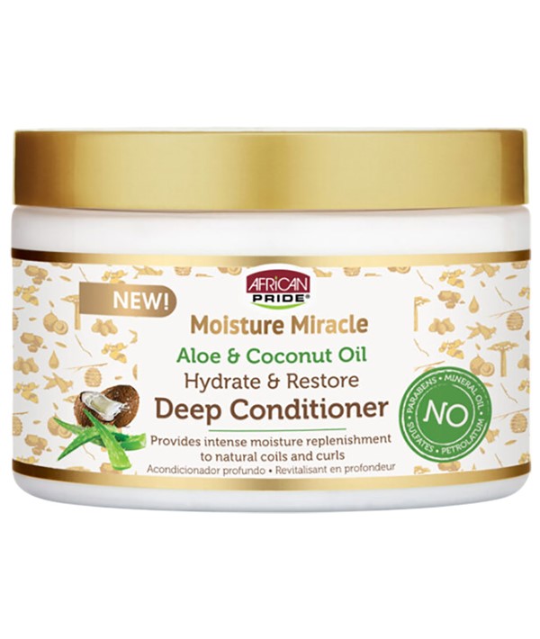 African Pride Moisture Miracle Aloe &amp; Coconut Oil Deep Conditioner 12oz