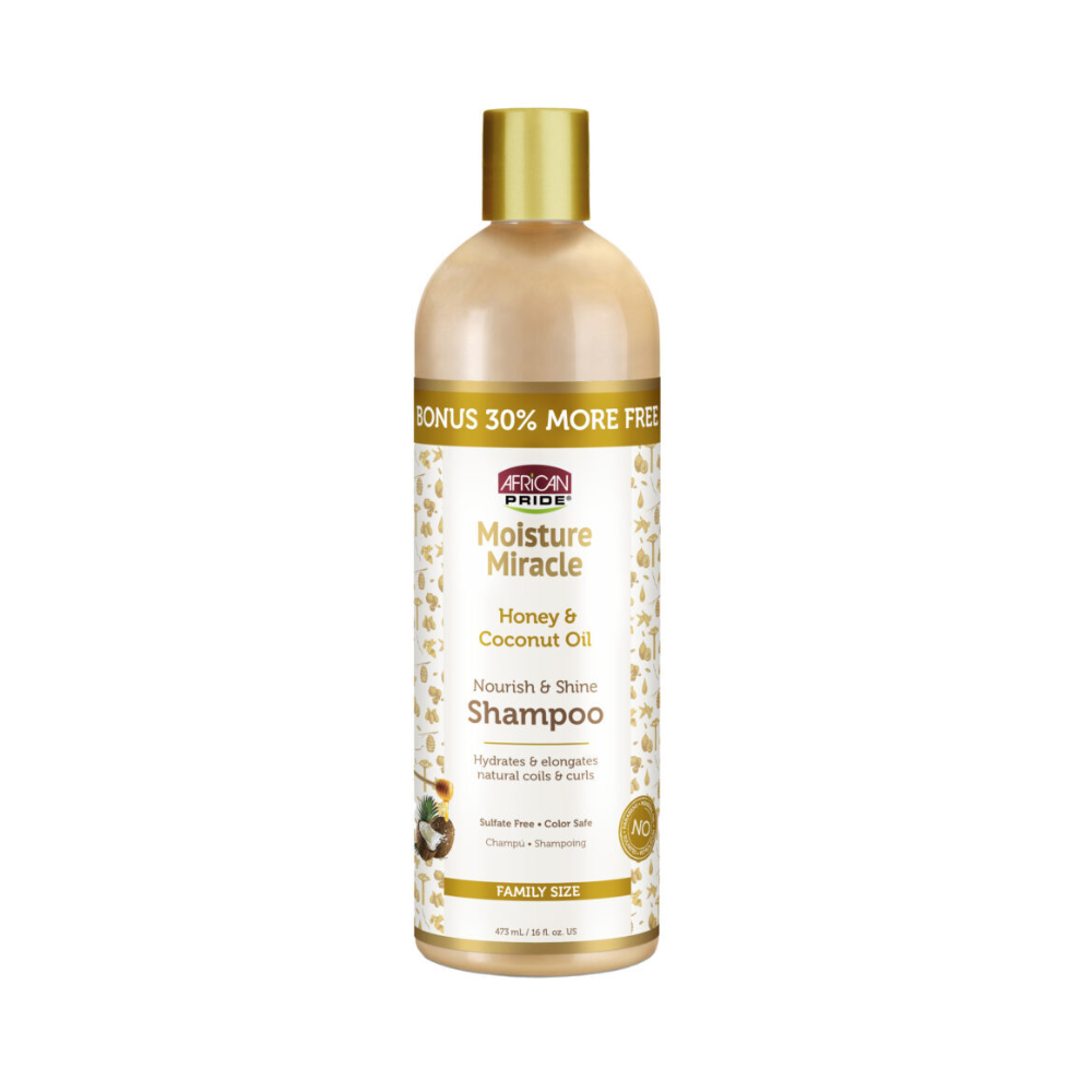 African Pride Moisture Miracle Honey & Coconut Oil Nourish & Shine Shampoo 473mL(16oz)