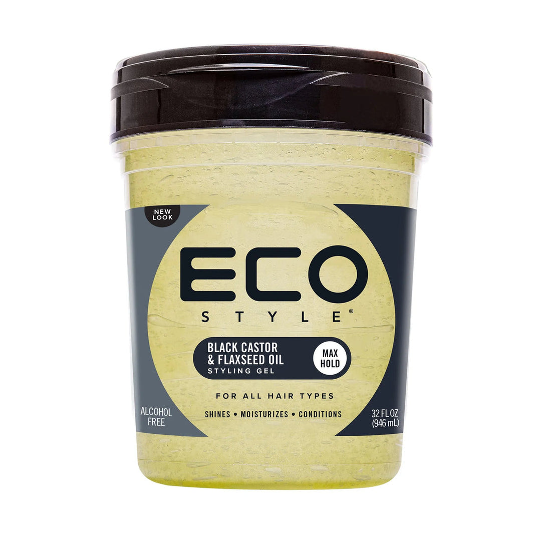 Eco Style Black Castor &amp; Flaxseed Oil Styling Gel Max Hold 32oz