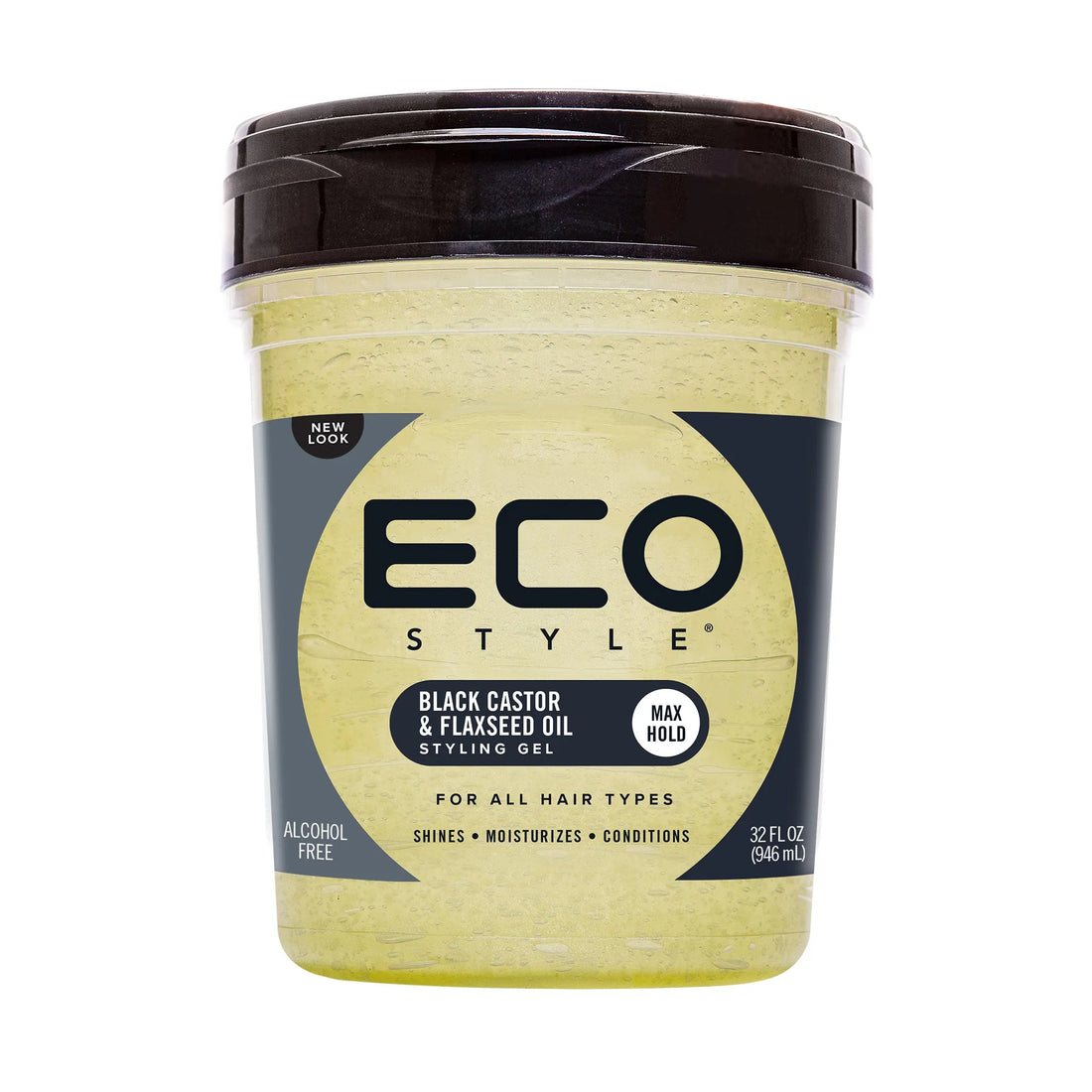 Eco Style Black Castor & Flaxseed Oil Styling Gel Max Hold 32oz