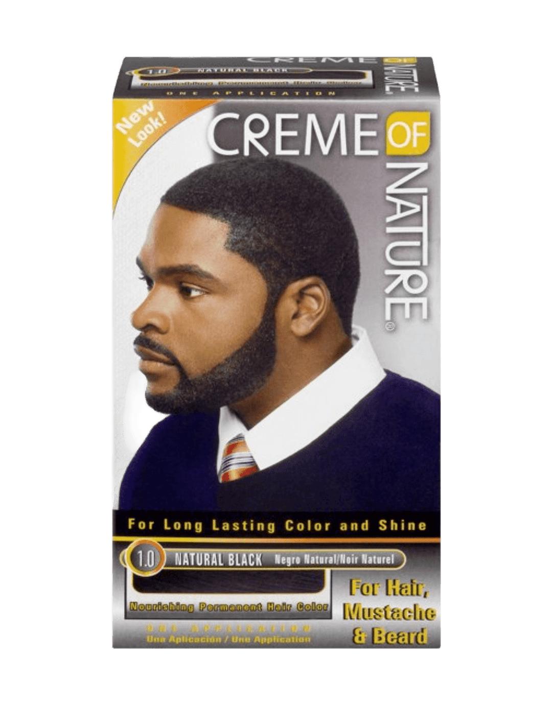 Creme of Nature for Men Nourishing Permanent Gel Hair Color 1.0 Natural Black