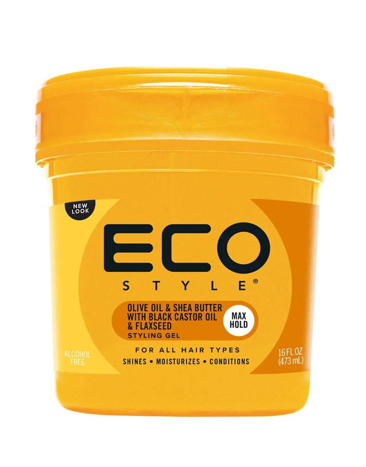 Eco Style Gold Styling Gel Olive Oil &amp; Shea Butter Black Castor Oil &amp; Flaxseed 16oz