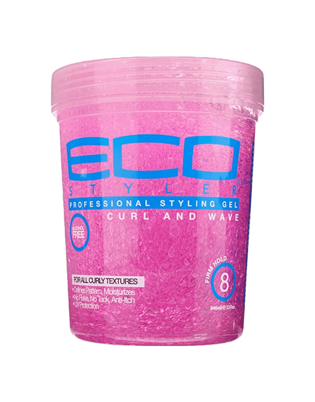 Eco Style Curl & Wave Styling Gel Firm Hold Pink 32oz