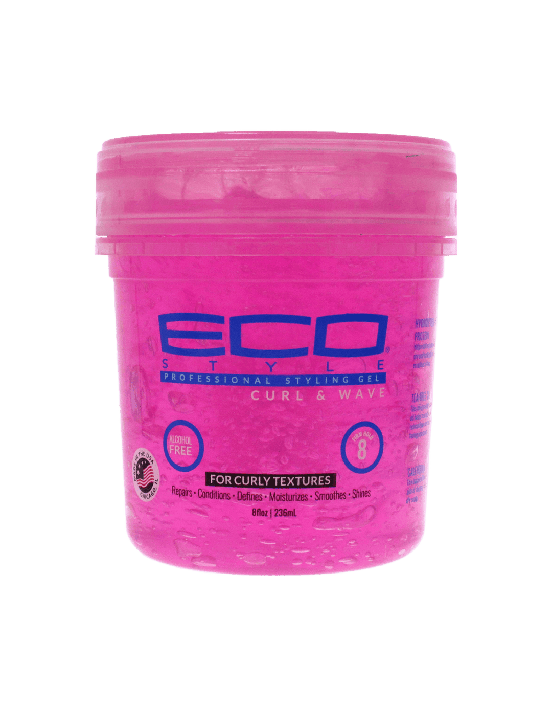 Eco Style Curl &amp; Wave Styling Gel Firm Hold Pink 8oz
