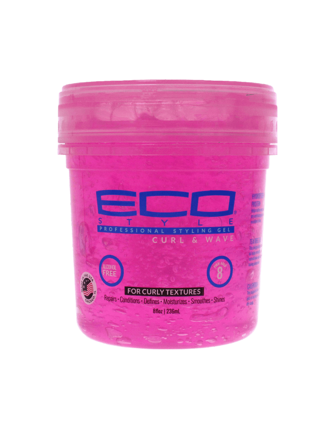 Eco Style Curl & Wave Styling Gel Firm Hold Pink 8oz
