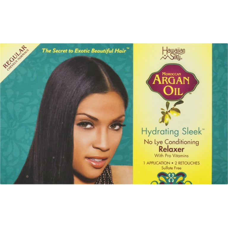Hawaiian Silky Argan Oil Hydrating Sleek No-Lye Relaxer Regular 1 Application