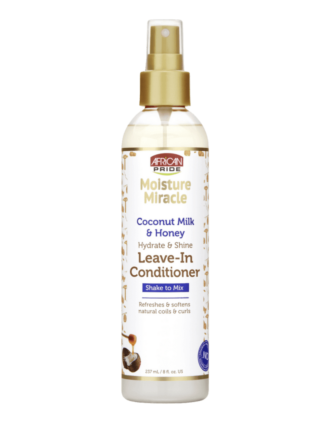 African Pride Moisture Miracle Coconut Milk & Honey Hydrate & Shine Leave-In Conditioner 8oz