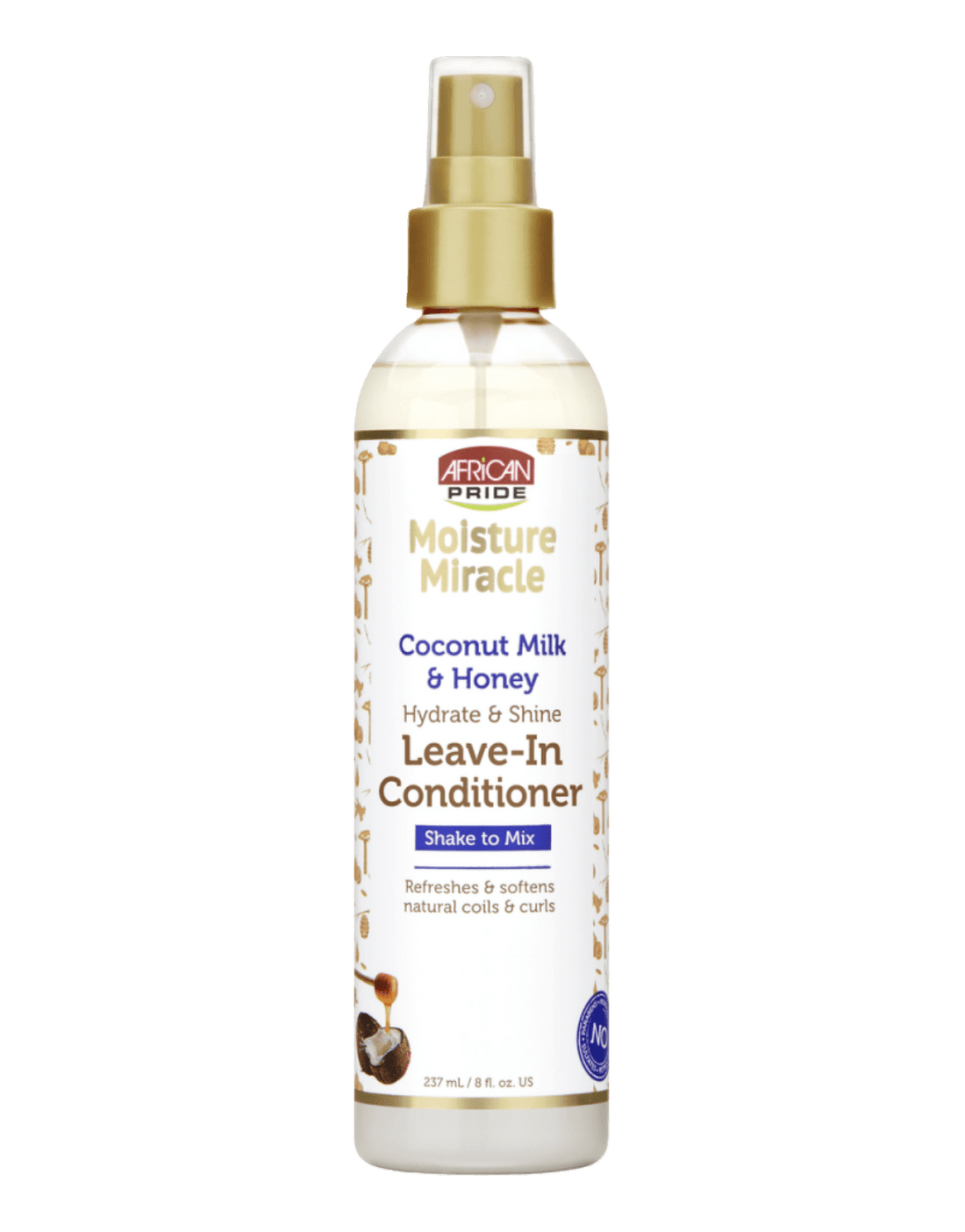African Pride Moisture Miracle Coconut Milk & Honey Hydrate & Shine Leave-In Conditioner 8oz