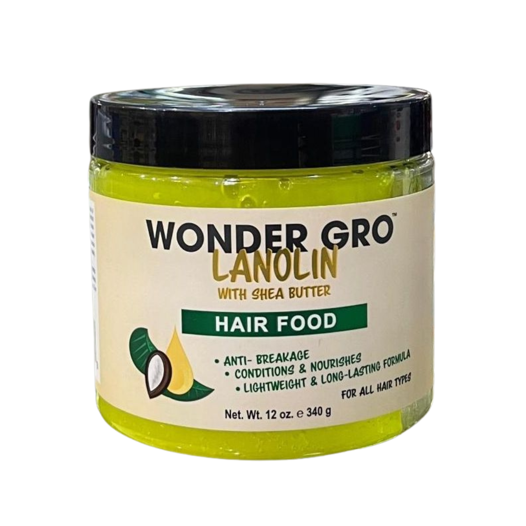 Wonder Gro Lanolin &amp; Shea Butter Hair Food Treatment Leave-In Conditioner 12oz