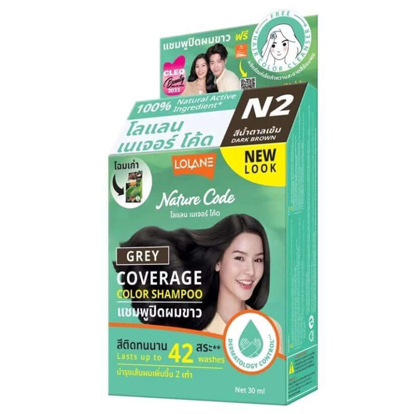 Lolane Nature Code Grey Coverage Color Shampoo Dark Brown 30ml