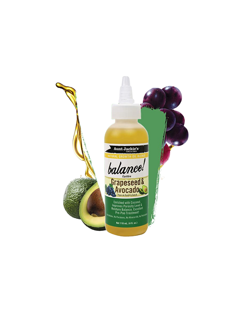 Aunt Jackie's Growth Oil - Balance! Grapseed & Avocado 4oz