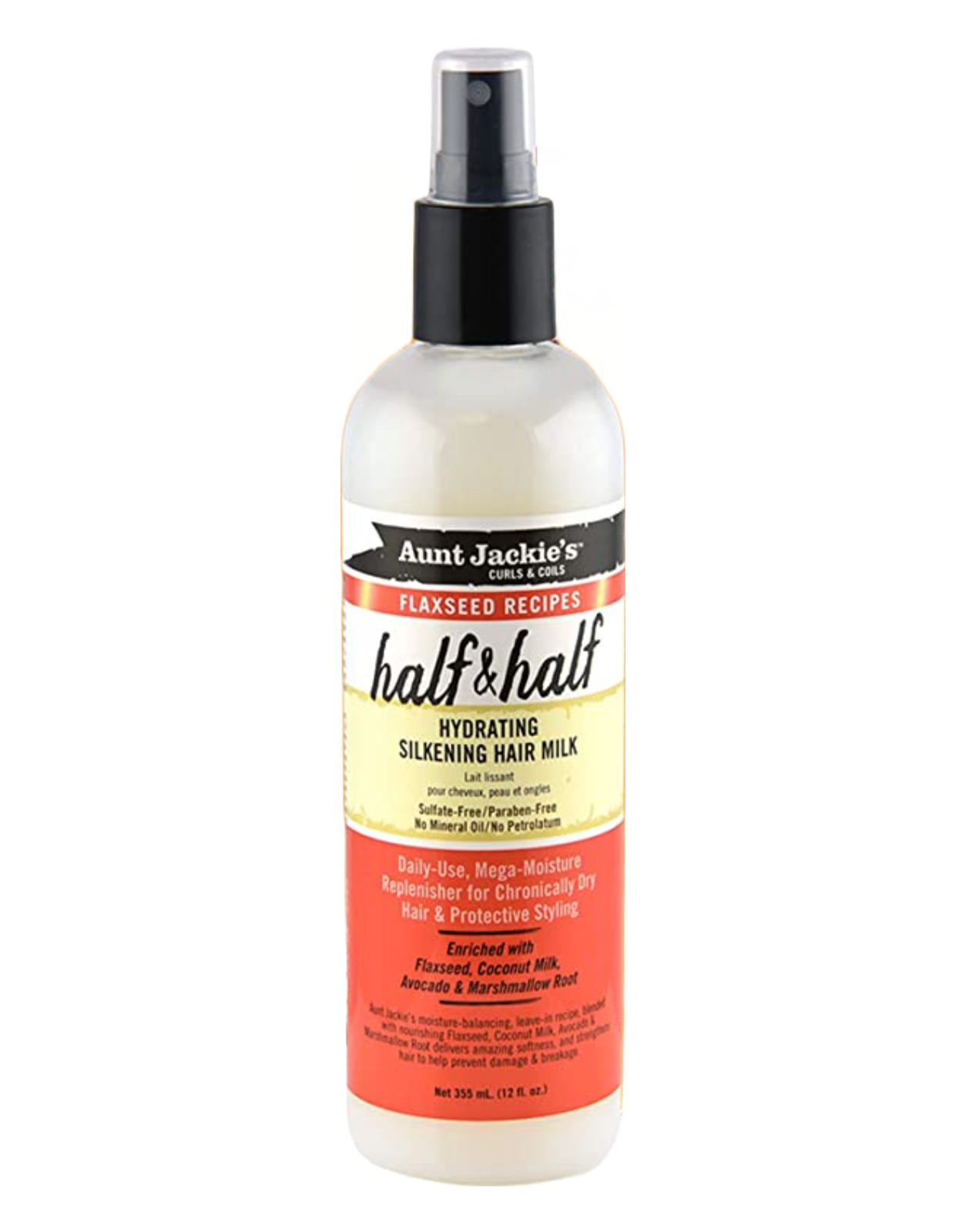 Aunt Jackie's Flaxseed - Half n Half Hydrating Silkening Hair Milk 12oz