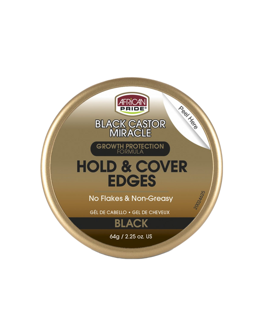 African Pride - Black Castor Miracle Hold & Cover Edges Gel 2.25oz