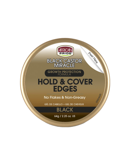 African Pride - Black Castor Miracle Hold &amp; Cover Edges Gel 2.25oz