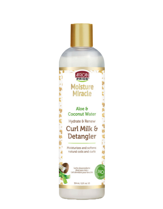 African Pride - Moisture Miracle Hydrate &amp; Renew Curl Milk &amp; Hair Detangler 12oz