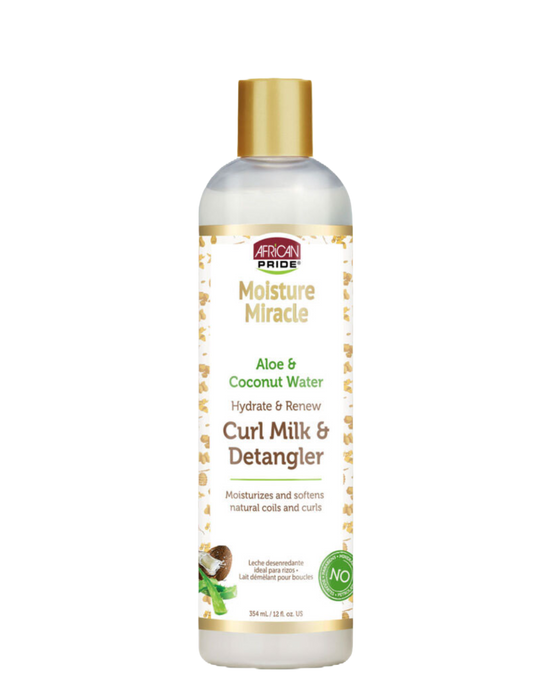 African Pride - Moisture Miracle Hydrate & Renew Curl Milk & Hair Detangler 12oz