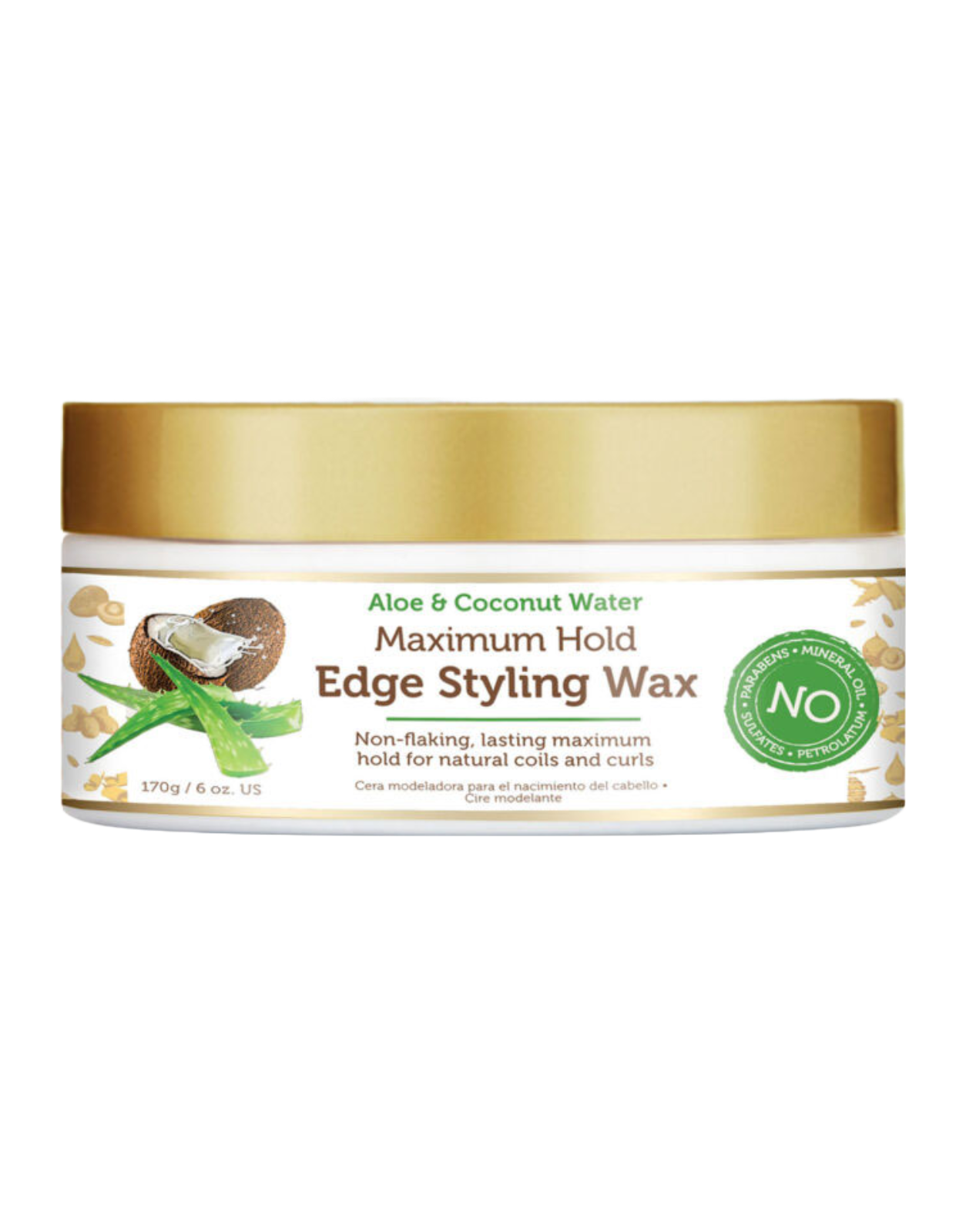 African Pride - Moisture Miracle Aloe & Coconut Water Maximum Hold Edge Styling Wax 6oz