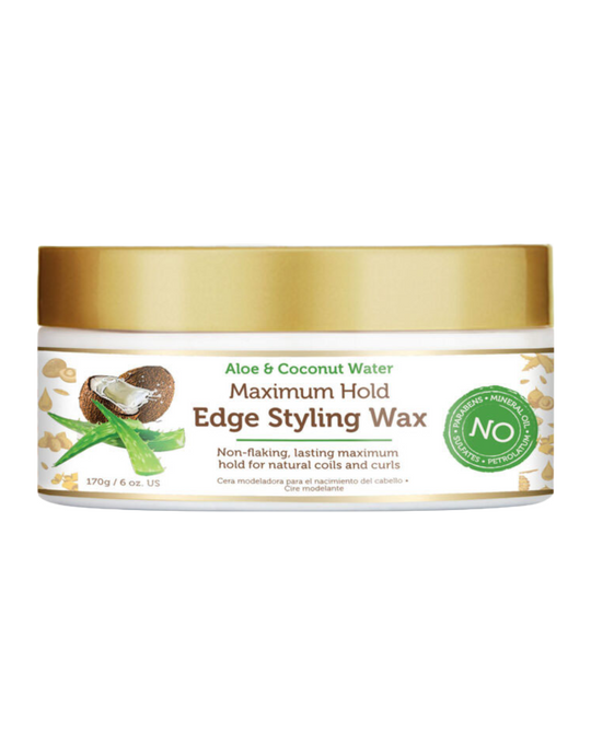 African Pride - Moisture Miracle Aloe &amp; Coconut Water Maximum Hold Edge Styling Wax 6oz