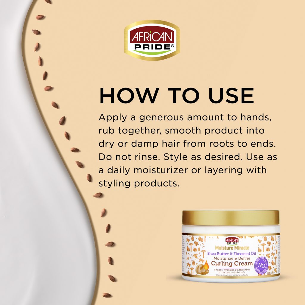 African Pride - Moisture Miracle Shea Butter &amp; Flaxseed Oil Curling Cream 12oz