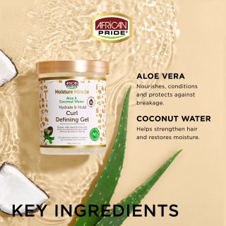 African Pride - Moisture Miracle Aloe &amp; Coconut Water Curl Defining Gel 18oz