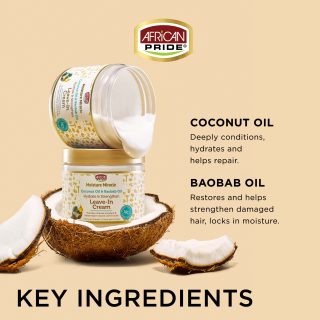 African Pride - Moisture Miracle Coconut Oil &amp; Baobab Oil Leave-In Conditioner 15oz