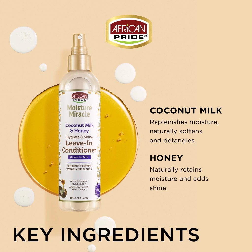 African Pride - Moisture Miracle Coconut Milk &amp; Honey Leave-In Spray 8oz