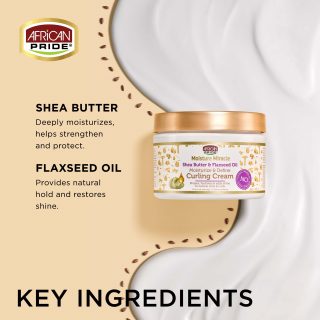 African Pride - Moisture Miracle Shea Butter & Flaxseed Oil Curling Cream 12oz