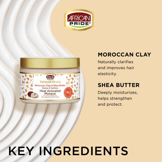 African Pride - Moisture Miracle Moroccan Clay &amp; Shea Butter Masque 12oz