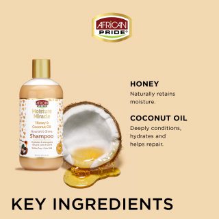 African Pride - Moisture Miracle Honey &amp; Coconut Oil Shampoo 12oz