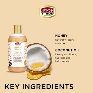 African Pride - Moisture Miracle Honey & Coconut Oil Shampoo 12oz